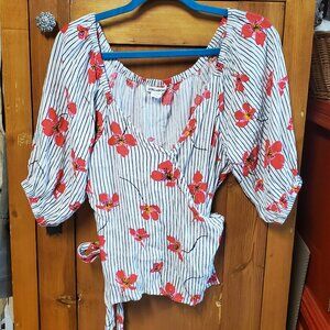 Billabong Womens Medium Wrap Blouse